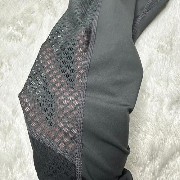 Nike Pro Dri Fit Mesh Inset Crop Leggings Black Women's L - Picture 5 of 8